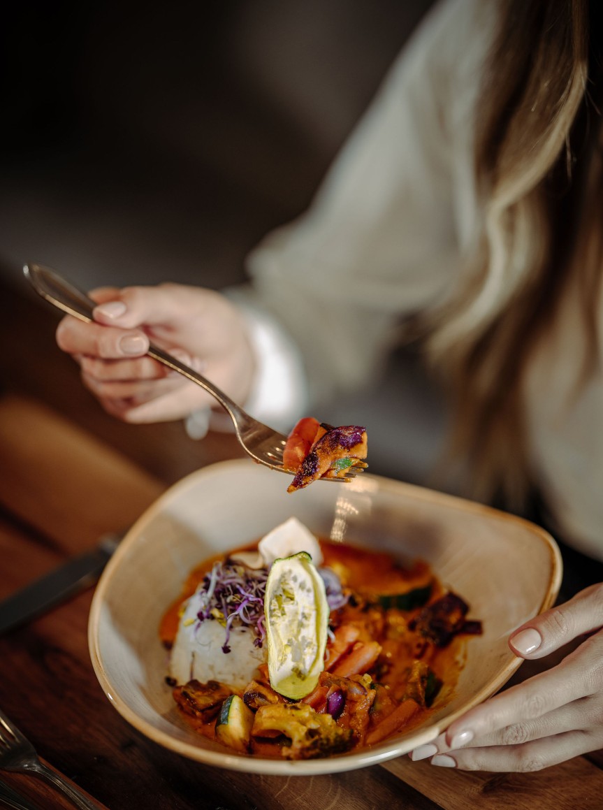 Köstliches Gericht in einer cremigen Sauce